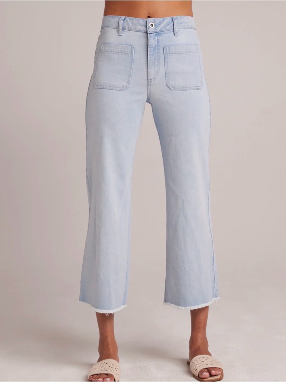 Bella Dahl Light Wash Cropped Wide-Leg Jeans